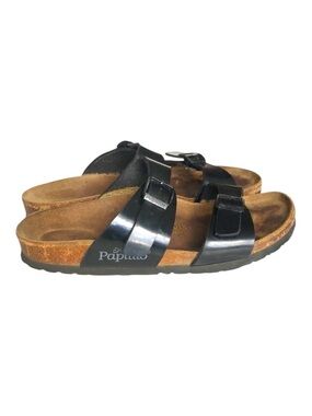 Birkenstock Arizona Papillio Black Patent Birko Flor Sandals Slides Women’s 38